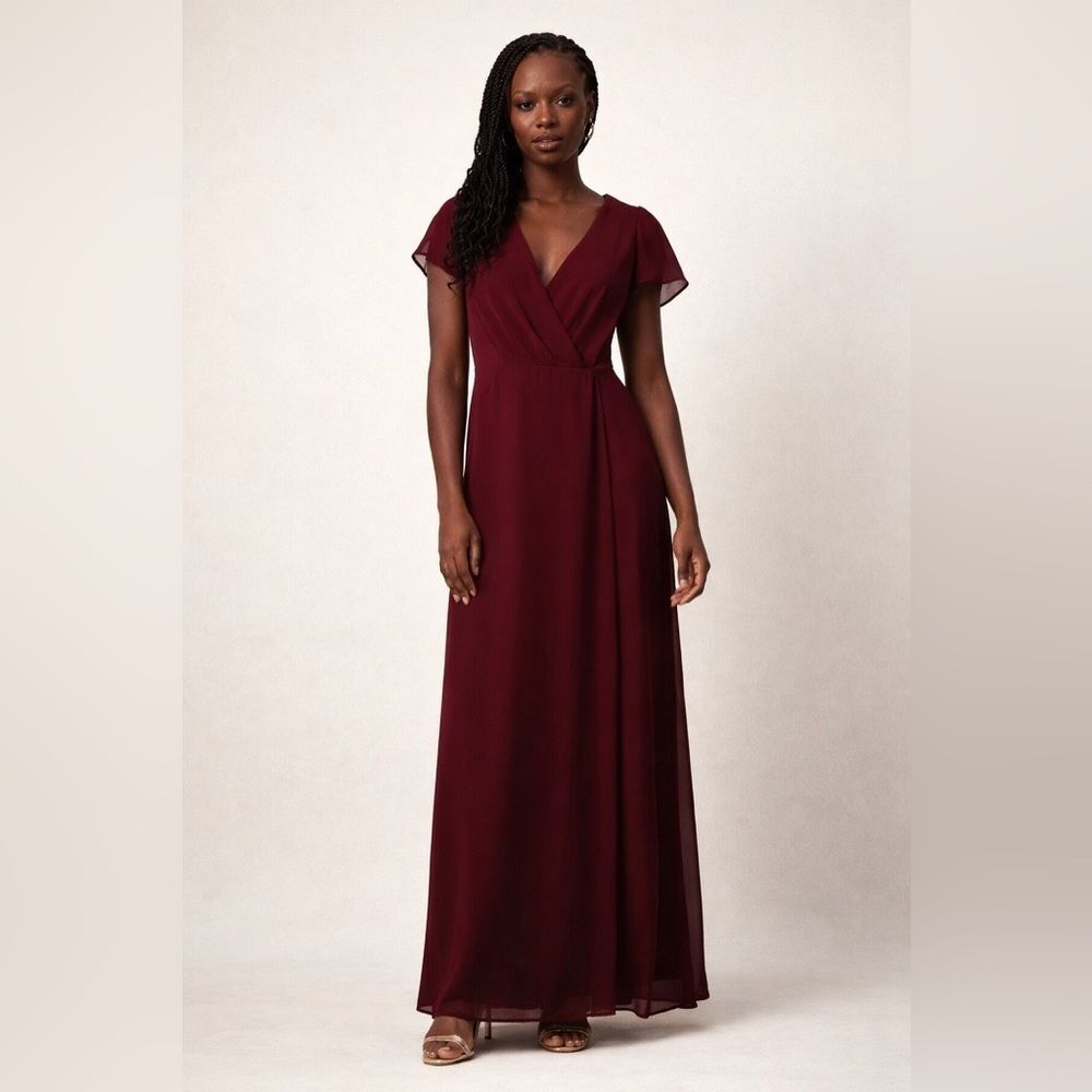 Soieblu Women’s V-Neck Floor Length Dress